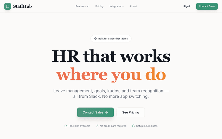 StaffHub — HR for Slack